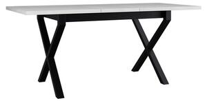 Rozkládací stůl Elarno 80 x 140/180 I, Barva dřeva: bílá-L, Barvy nožiček: černý kov Mirjan24 5903211234644