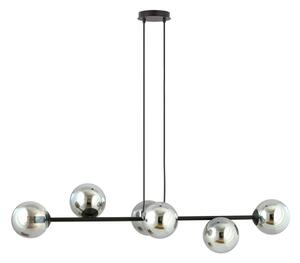 Lustr na lanku ROSSI 6xE14/10W/230V černá/šedá