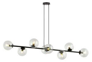 Lustr na lanku ROSSI 8xE14/10W/230V černá/čirá