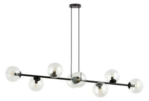 Lustr na lanku ROSSI 8xE14/10W/230V černá/čirá