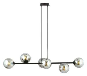 Lustr na lanku ROSSI 6xE14/10W/230V černá/šedá