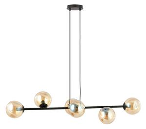 Lustr na lanku ROSSI 6xE14/10W/230V černá/béžová