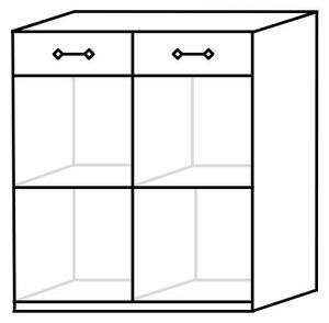 Skříňka dolní se šuplíky MALITA, 80x80,5x43,5, šedá