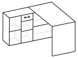 Psací stůl ELISEA, 121,4x75,3x120, bílá/dub sonoma