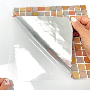 PIPPER | Nalepovací obklad - 3D mozaika - Oranžové čtverce 23,5 x 23,5 cm cm