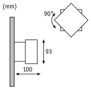 Venkovní nástěnné svítidlo Paulmann Cybo LED, 2 700 K, 10x10 cm, šedé