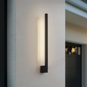 Lindby LED nástěnné světlo Neano, 60 cm, černé, kov, IP54, Černá, Hliník, Moderní