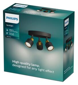 Philips - Bodové svítidlo NIALL 3xGU10/5W/230V černá/mosaz