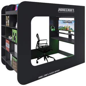 VYSOKÁ POSTEL 120/200 cm, černá Minecraft - Dětské pokoje sestavy