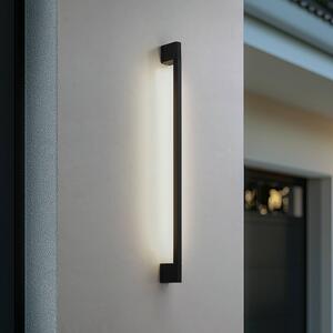 Lindby LED nástěnné světlo Neano, 90 cm, černé, kov, IP54, Černá, Hliník, Moderní