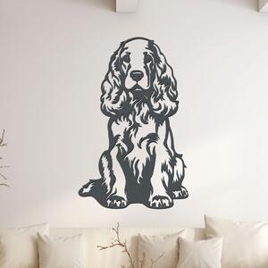 Dřevěný obraz psa Anglický kokršpaněl | Rozměry (cm): 25x40 | Zvolte barvu dekoru: Antracitová