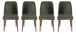 Set 4 židlí Dafne (Ořech + Tmavě zelená). 1073156