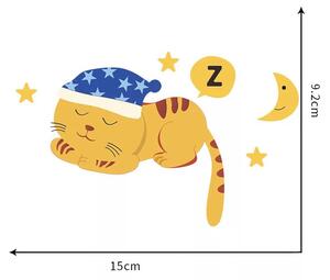Samolepka na vypínač "Spící kočička 2" 15x9 cm