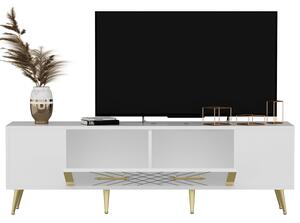 ASIR Televizní stolek DETAS bílý zlatý