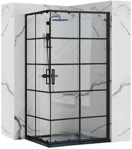 Rea Concept, sprchový kout 80x100x190 cm, černý profil + bílá sprchová vanička Savoy, KPL-K1005
