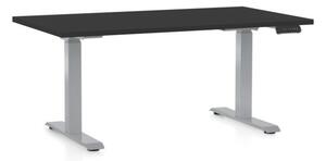 Výškově nastavitelný stůl OfficeTech D, 140 x 80 cm - šedá podnož Barva: Bílá