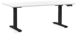 Výškově nastavitelný stůl OfficeTech D, 140 x 80 cm -černá podnož Barva: Dub