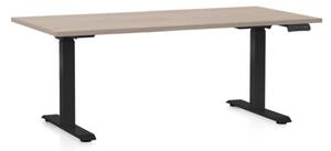 Výškově nastavitelný stůl OfficeTech D, 140 x 80 cm -černá podnož Barva: Ořech