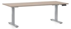 Výškově nastavitelný stůl OfficeTech D, 180 x 80 cm - šedá podnož Barva: Buk