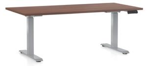 Výškově nastavitelný stůl OfficeTech D, 140 x 80 cm -šedá podnož Barva: Bílá
