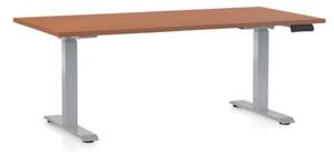 Výškově nastavitelný stůl OfficeTech D, 140 x 80 cm -šedá podnož Barva: Třešeň