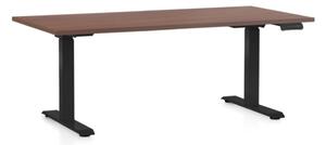 Výškově nastavitelný stůl OfficeTech D, 140 x 80 cm -černá podnož Barva: Ořech