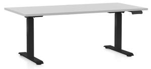 Výškově nastavitelný stůl OfficeTech D, 140 x 80 cm -černá podnož Barva: Dub