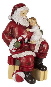 Vánoční dekorativní soška Santy s dítětem - 9*9*18 cm
