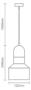 Lustr na lanku TERRAZZO 1xE27/60W/230V pr. 12 cm šedá