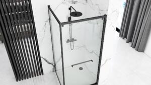 Sprchový kout REA SPACE IN 80x100 - černá + černá sprchová vanička Savoy