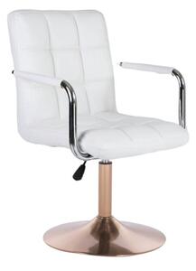 LuxuryForm Židle VERONA na zlatém talíři - bílá