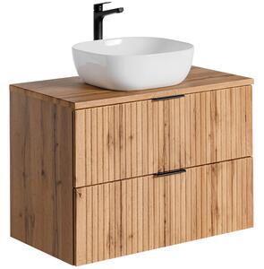 Koupelnová skříňka s umyvadlem a deskou ADEL Oak DU80/1 | 80 cm