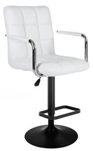 LuxuryForm Barová židle VERONA na černém talíři - bílá