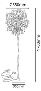 Křišťálová stojací lampa 5xG9/40W/230V zlatá