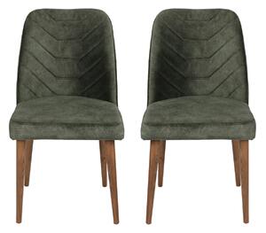 Set 2 židlí Dafne (Ořech + Tmavě zelená). 1073152