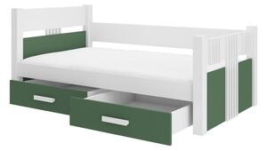 Dětská postel Bibi s úložným prostorem - 90x200 cm : Bílá/dub Sonoma Bílá/dub Sonoma 90x200 cm