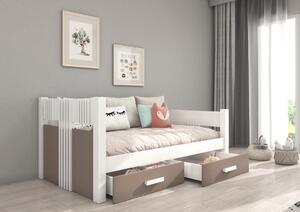 Dětská postel Bibi s úložným prostorem - 90x200 cm : Bílá/Antracit Bílá/Antracit 90x200 cm