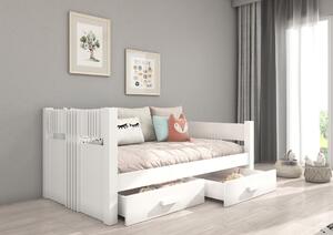 Dětská postel Bibi s úložným prostorem - 80x180 cm : Bílá/Antracit Bílá/Antracit 80x180 cm