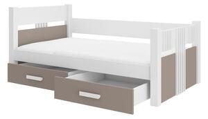 Dětská postel Bibi s úložným prostorem - 80x180 cm : Bílá/Šedá Bílá/Šedá 80x180 cm