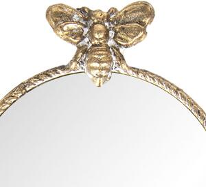 Příruční zlaté zrcátko Bee - 12*2*27 cm