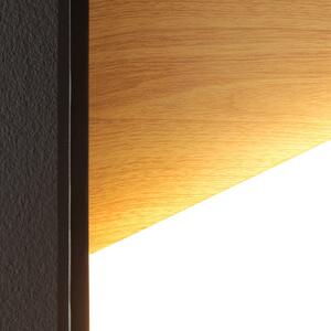 Nástěnné světlo LED Vista, světlé dřevo/černá, 30 x 30 cm