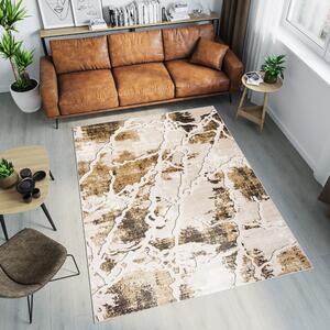 Makro Abra Moderní kusový koberec TANGO 70914/24326 Abstraktní hnědý krémový Rozměr: 120x170 cm