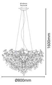 Křišťálový lustr na lanku 13xG9/40W/230V chrom