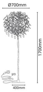 Křišťálová stojací lampa 5xG9/40W/230V zlatá