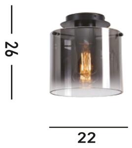 Searchlight 88911-1BK Stropní svítidlo SWEDEN BLACK kouřové sklo
