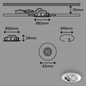 Briloner 7209-038 - SADA 3x LED Koupelnové podhledové svítidlo LED/5W/230V IP23
