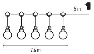 LED Venkovní dekorační řetěz 20xLED/12,6m IP44 teplá bílá