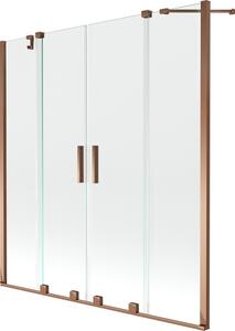 Mexen Velar Duo vanová stěna 2-křídlová posuvná 160 x 150 cm, transparentní, růžové zlato - 896-160-000-02-60