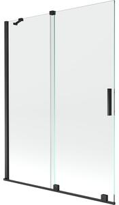 Mexen Velar výsuvná dvoudveřová vanová zástěna 130 x 150 cm, transparentní, černá - 896-130-000-01-70
