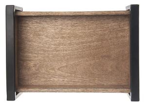 Dřevěný podnos MANGO s kovovými úchyty 31 x 22 cm
